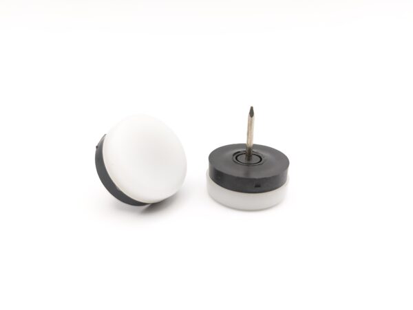 Glijnagel rond van kunststof met geluidsdemping wit scaled