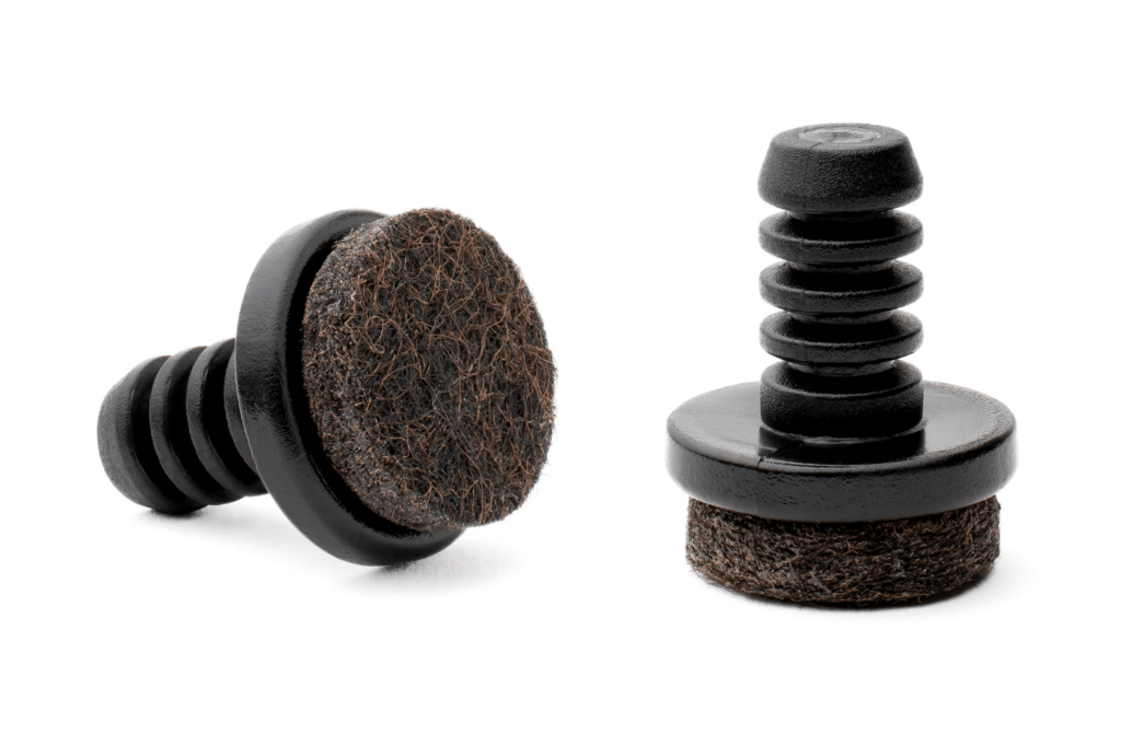 4 Stück Stuhlgleiter Mit Filz - Für Rundrohre 16mm, Schwarz PP Material